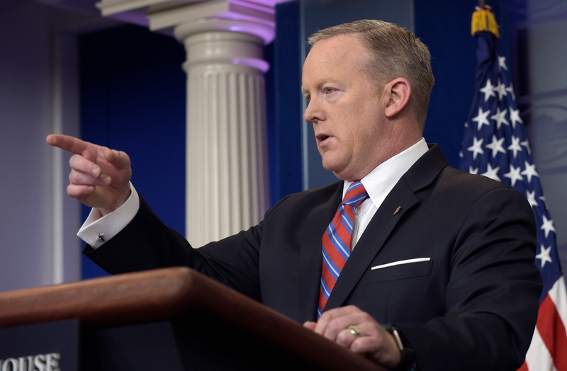 White House press secretary Sean Spicer speaks during the daily briefing at the White House on April 19, 2017 (AP Photo/Susan Walsh)